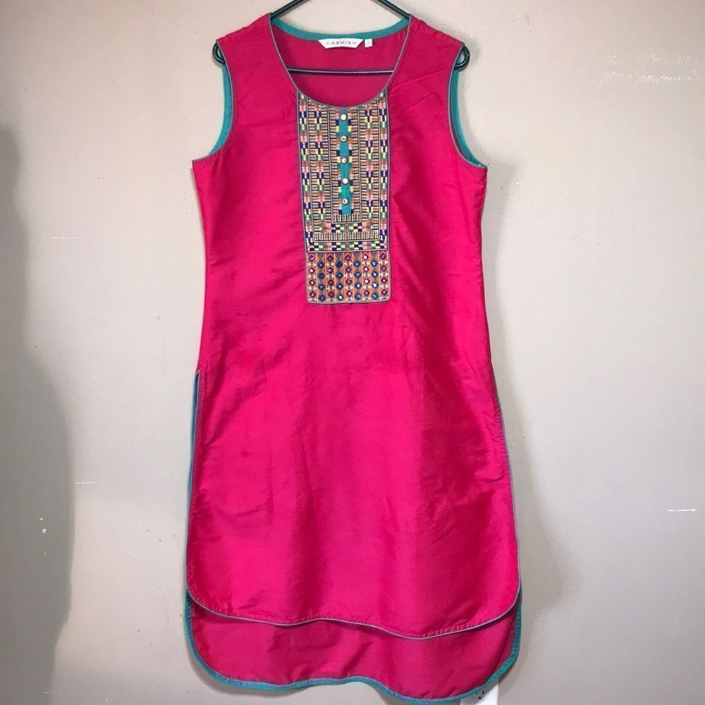 Kashish Pakistan India Kurta style embroidered & embellished long tunic size L
